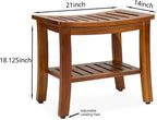 Teakcraft Teak Shower Bench & Stool for Inside Shower, 21", Fully Assembled