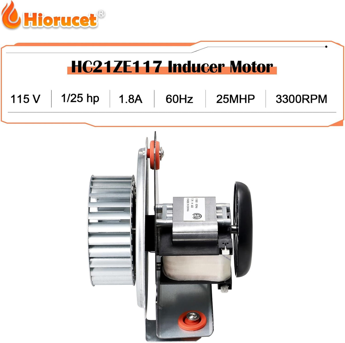HC21ZE117 318984-753 Inducer Motor Assembly for Carrier Payne Bryant, Jakel J238-150-1571 Furnace Draft Inducer Blower Motor HC21ZE117-B with