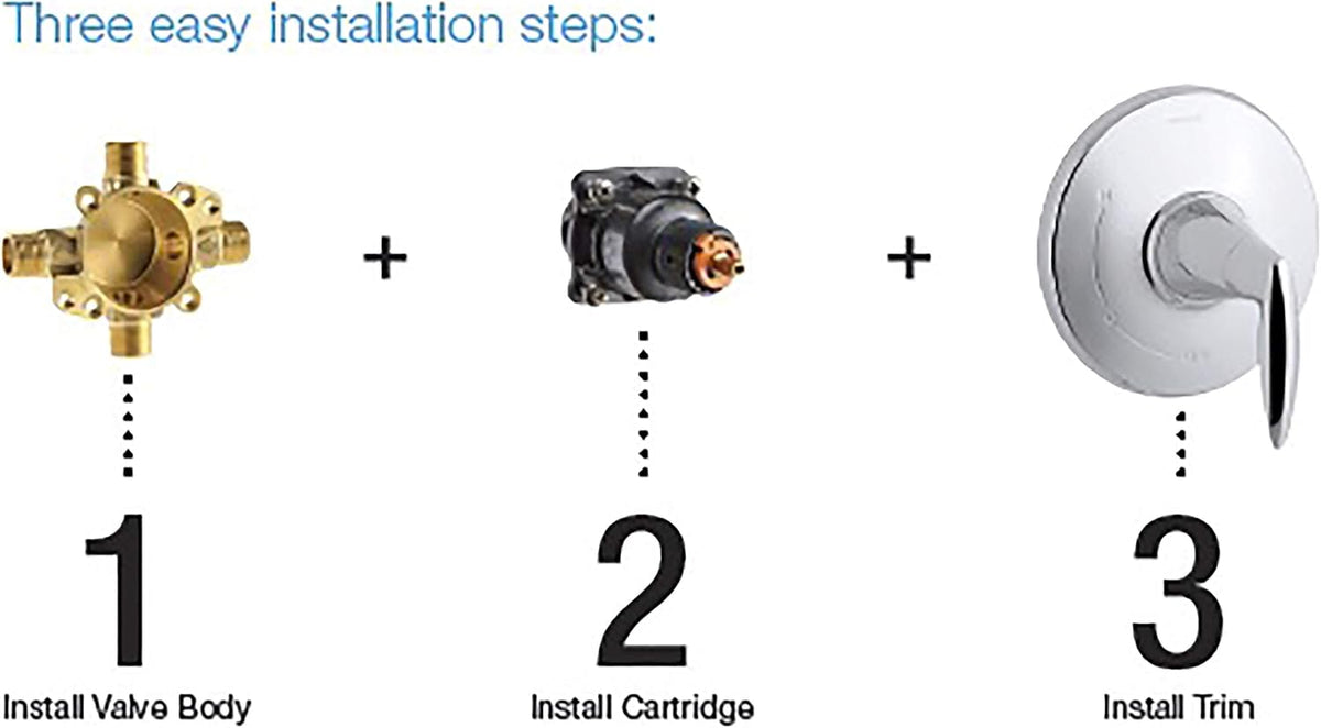 KOHLER 8304-K-NA Rite-Temp Pressure-Balancing Valve Body and Cartridge Kit, Shower Valve System, 5.0 GPM, Simple Installation & Maintenance