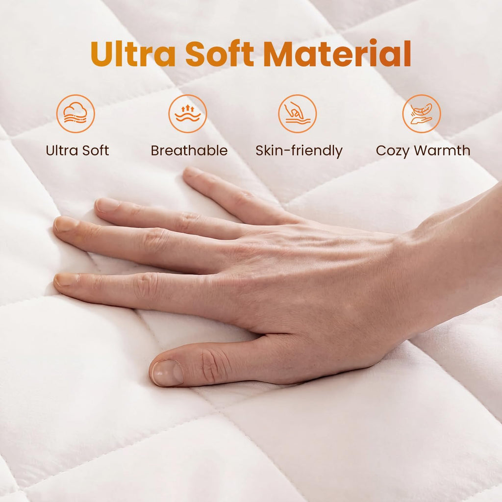 Valthie Heated Mattress Pad Queen Size, Electric Bed Warmer with Preheat