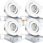 KnLnny Ware 4 Inch Led Recessed Lights Gimbal 4 Pack,5 CCT,Dimmable