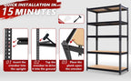 72" H Storage Shelves,Storage Shelves Heavy Duty,2400LBS Metal Shelving Units,Adjustable Garage Shelving Heavy Duty for Garage Storage,Warehouse