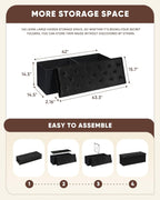 B FSOBEIIALEO Storage Ottoman Bench, 43" Velvet Ottoman With Storage, Black