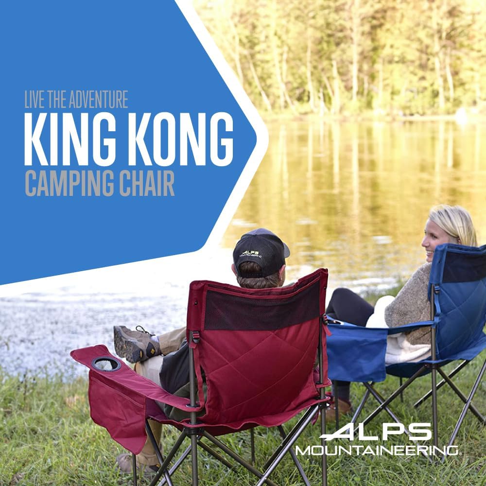 ALPS Mountaineering King Kong Camping Chairs for Adults with Mesh Cup Holders and Pockets, Built Durable and Reliable with Compact Foldable Steel