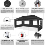 SANOPY 10' x 20' Pop Up Canopy Tent with Air Vent, Removable Sidewalls & Reflective Strips, Outdoor Instant Shelter Gazebo for Party, Camping, Beach