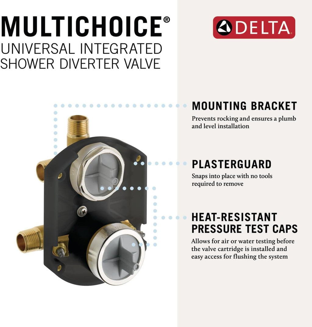 Delta MultiChoice Universal Integrated Diverter Rough with Stops