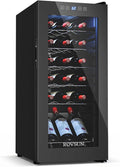 ROVSUN 18 Bottle Wine Fridge, Freestanding Compressor Wine Cooler Refrigerator, Beverage Wine Chiller with Digital Temperature Control & Double-layer