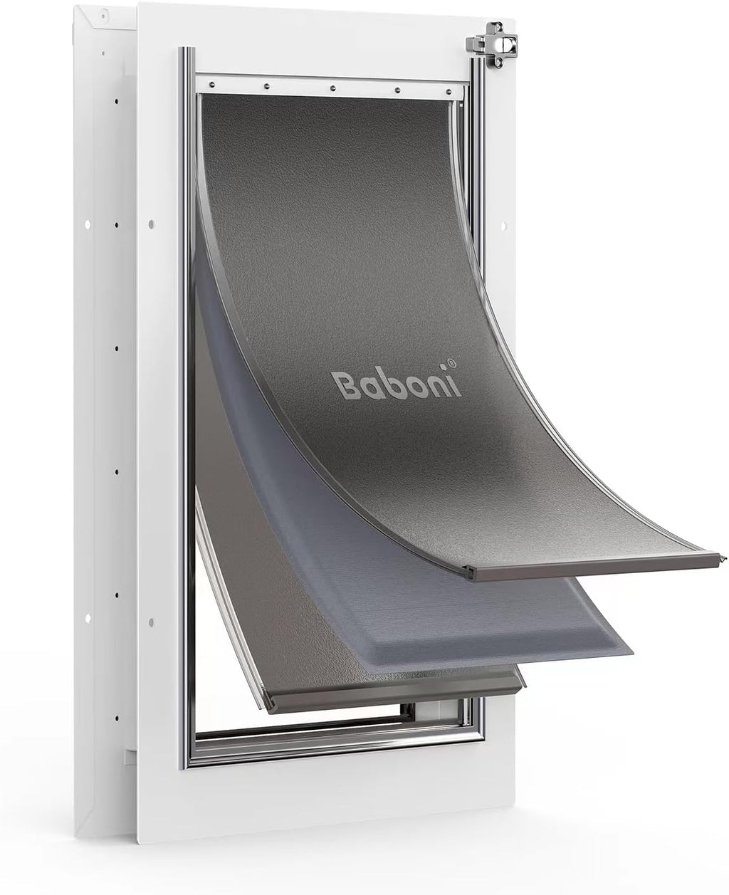 Baboni Dog Door for Door,3-Flap,Metal Frame,Large