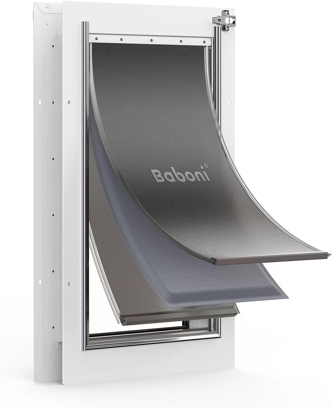 Baboni Dog Door for Door,3-Flap,Metal Frame,Large