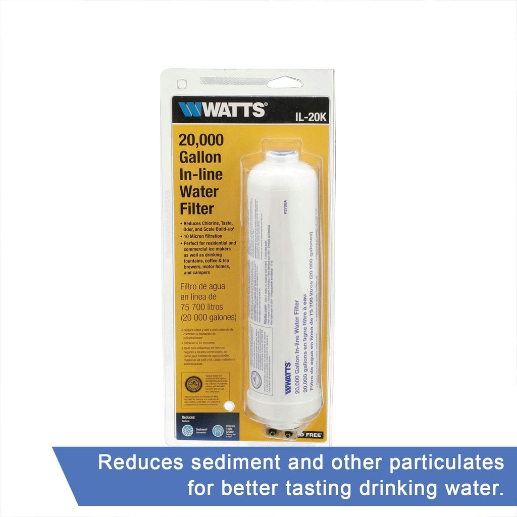 Watts Premier 20000 Gallon Inline Water Filter 1/4" Brass Connectors