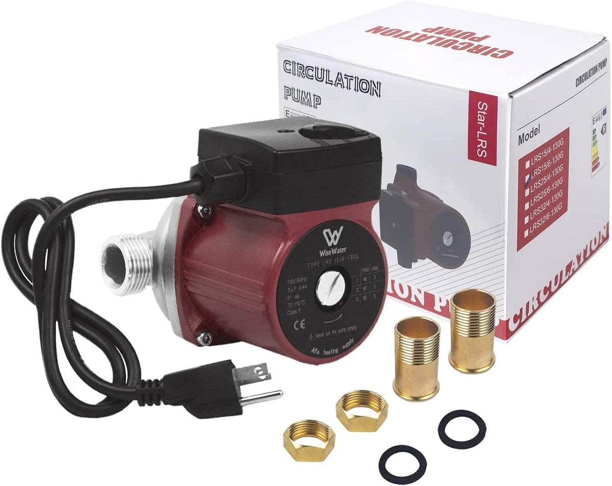 WiseWater 304 Stainless Steel Hot Water Recirculating Pump, 3-speed