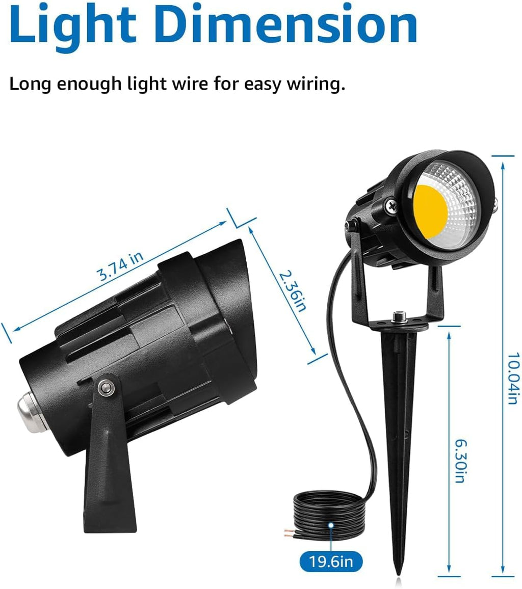 SUNVIE 24 Pack Low Voltage Landscape Lights LED Spotlights with Connectors