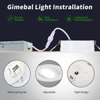 KnLnny Ware 4 Inch Led Recessed Lights Gimbal 4 Pack,5 CCT,Dimmable