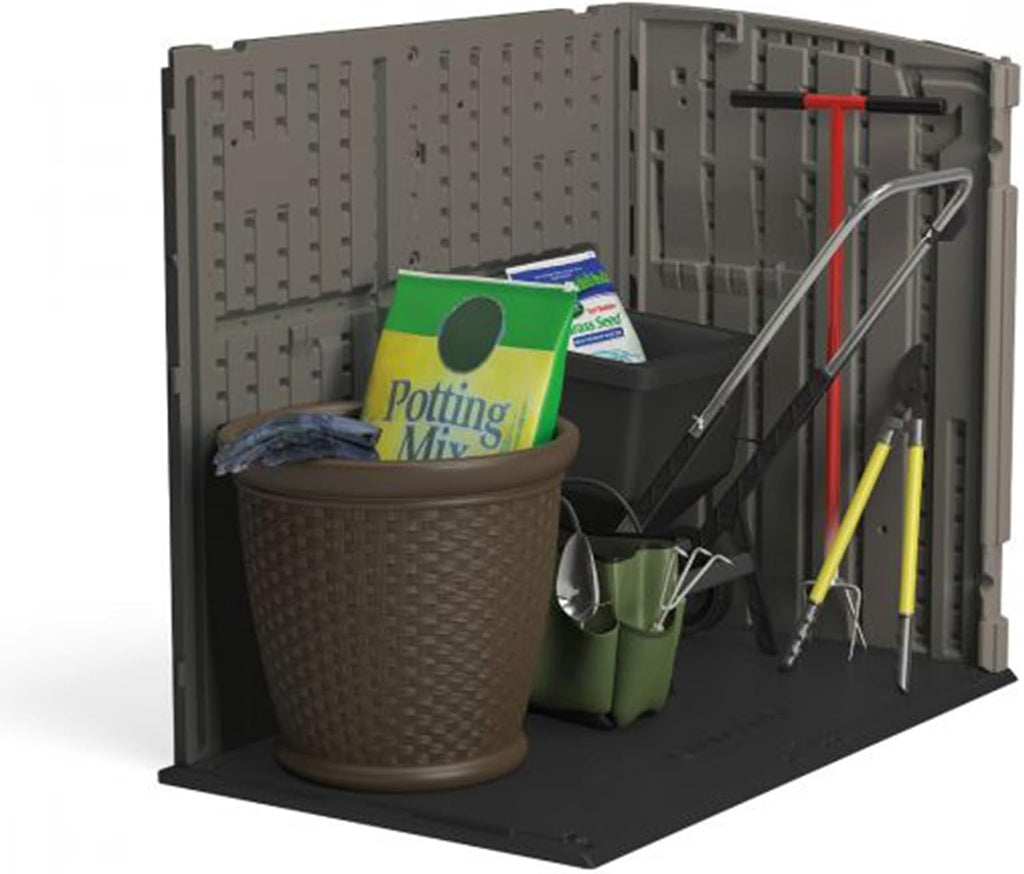 Suncast 34 Cu Ft Horizontal Shed, Outdoor Storage Shed with Floor, Stoney
