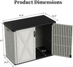 Patiowell Resin Outdoor Storage Cabinet, 26 Cu.ft Horizontal Storage Shed