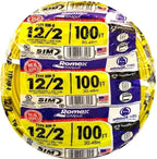 Southwire Romex Brand Simpull Solid Indoor 12/2 W/G NMB Cable 100ft Coil - SW# 28828228