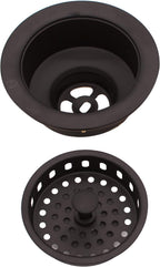 Westbrass A2165-12 4-1/4" OD Post Style Large Kitchen Basket Strainer with Waste Disposal Flange and Stopper Drain Set, Oil Rubbed Bronze