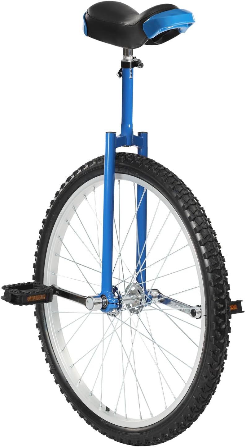 DYNAMI Unicycle with Excellent Steel Frame,Leakproof Tire,Adjustable Height,Curved PU Seat,Mute Bearing,Anti-Slip Designs,for Outdoor Sports Fitness