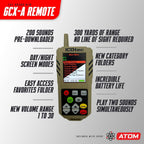Icotec Atom | Electronic Predator Call | 300 Yard Remote Range | 200 Sounds Included | Coyote, Fox, Crow, Hog Hunting Call