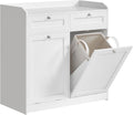 VASAGLE Laundry Cabinet with Tilt-Out Basket, 2 Drawers, 2 Baskets