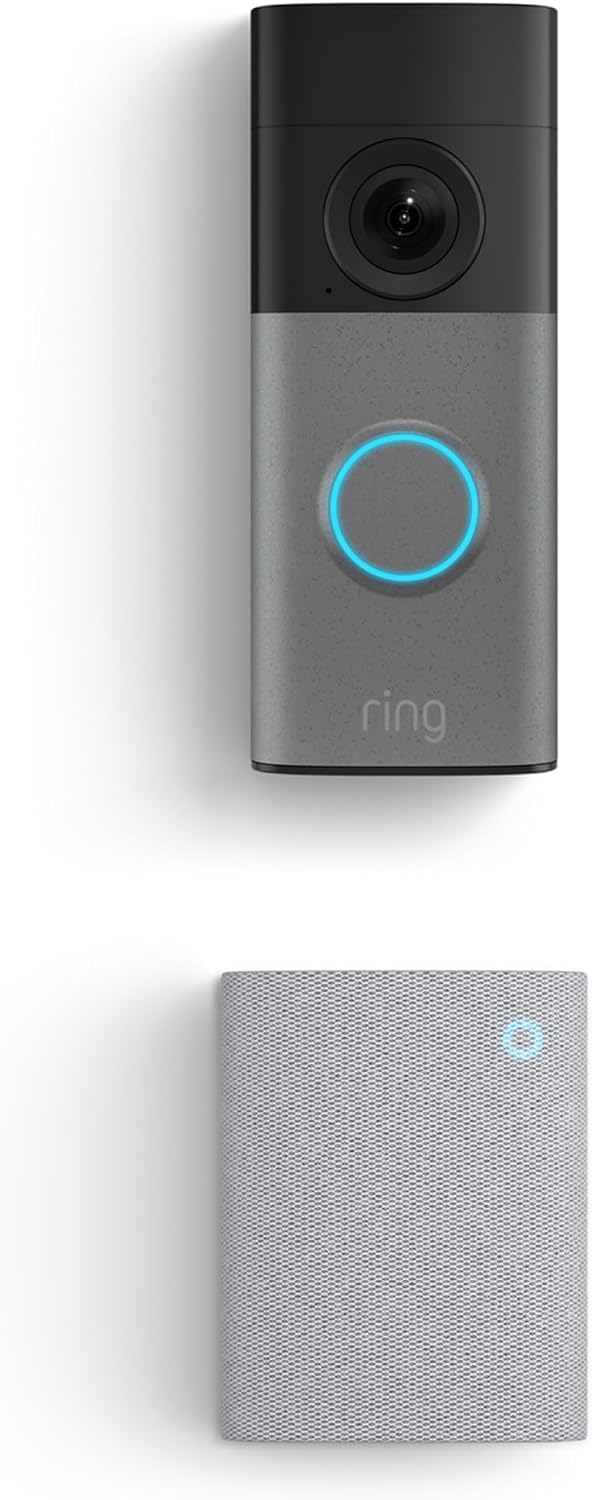 Ring Wired Doorbell (newest model), Speckled Gray with Chime (newest model), White
