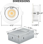 KnLnny Ware 4 Inch Led Recessed Lights Gimbal 4 Pack,5 CCT,Dimmable