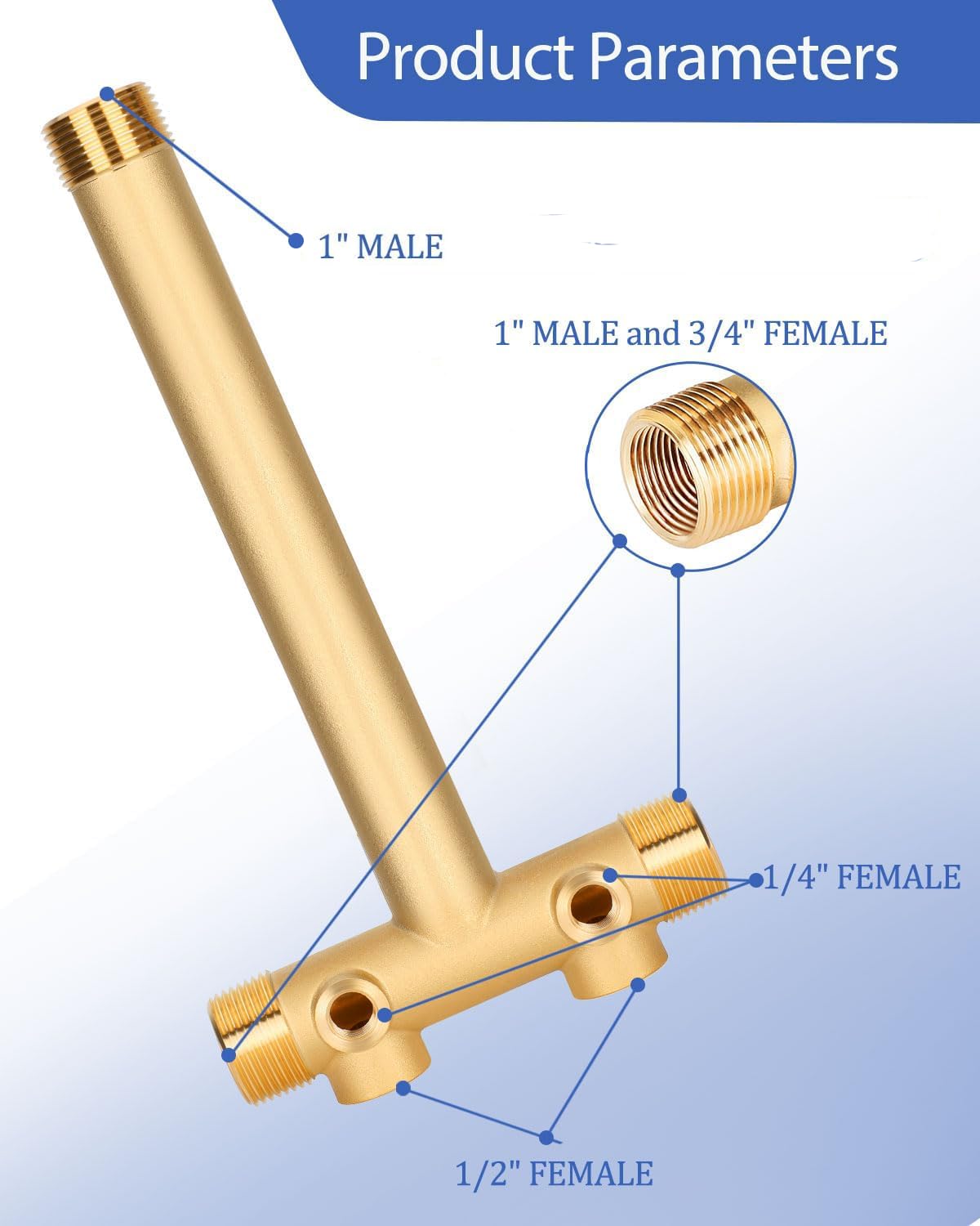 Miumoon 1"x 11" Well Pressure Tank Tee Kit with 40-60Psi Pressure Switch