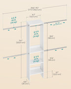 SONGMICS Closet System, Customizable Walk-In Closet Organizer System