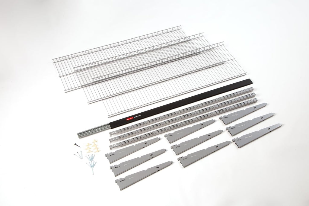Rubbermaid FastTrack Rail Storage 48"x16" 3-Shelf Kit, 350 lbs. Per Shelf, for Home/Garage/Shed/Workshop Organization