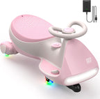 FanttikRide N7 Pro Electric Wiggle Car, Flashing Whees, Pinkish White