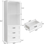 IRONCK Freestanding Closet System with Adjustable Shelves & 3 Drawers
