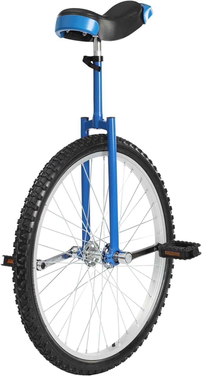 DYNAMI Unicycle with Excellent Steel Frame,Leakproof Tire,Adjustable Height,Curved PU Seat,Mute Bearing,Anti-Slip Designs,for Outdoor Sports Fitness