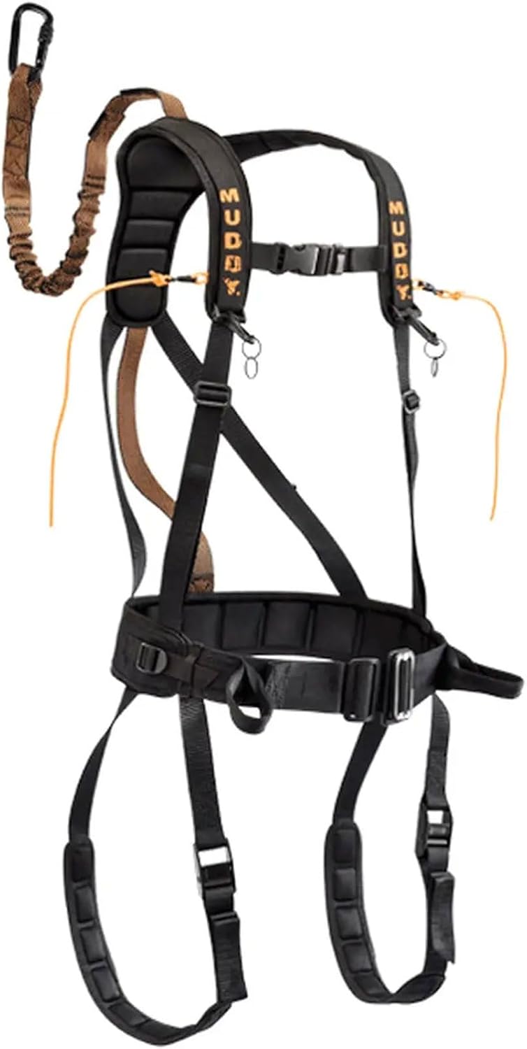 MUDDY Safeguard Youth Combo Safeguard Harness, Lineman's Rope, Tree Strap, Suspension Relief Strap, & Carabiner Super Light Easy-to-Use 360-degree