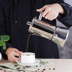 Easyworkz Diego Stovetop Espresso Maker Stainless Steel Italian Coffee Machine Maker 12Cup 17.5 oz Induction Moka Pot