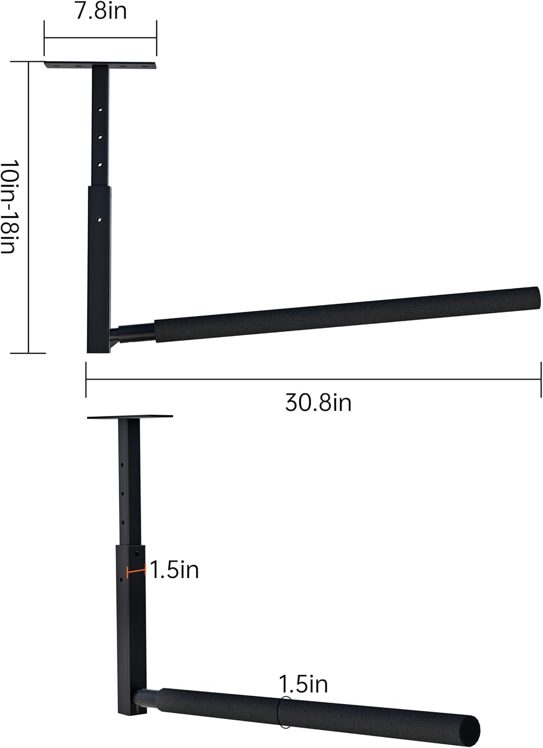 Ceiling Ladder Rack, 150 lbs Garage Storage, Adjustable