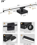 Black Battery Operated Wall Sconce with Remote Control 8000mAh