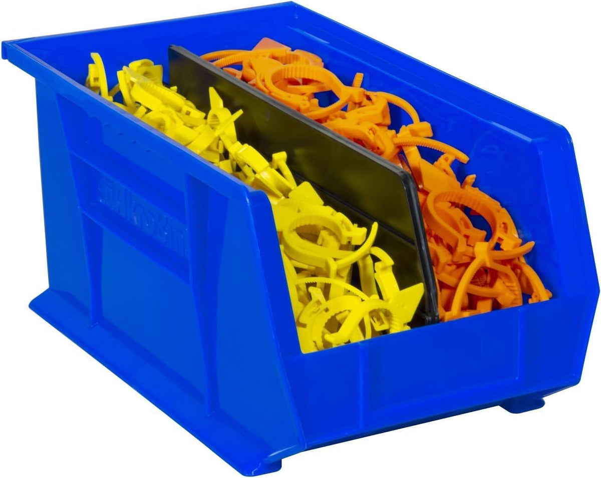 Akro-Mils 12 Pack AkroBins Plastic Storage Bins, Space-Saving Stackable Organizers for Garage, Classroom and Warehouse Organization, Blue