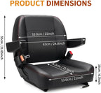 Universal Forklift Seat,Tractor Seat,with Micro Switch,Armrest and Safety Belt,for Tractor,Mower,Skid Loader,Telehandler,Backhoe,Excavator Dozer…