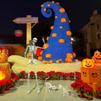 5.4FT Life Size Skeleton with Cat Dog, Plastic Skeleton for Halloween Decor