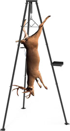 Tripod Game Hoist, 500lb Capacity Deer Hanger with Manual Winch Gambrel