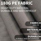 Rutile 10 x 20 FT Carport Replacement Cover, Heavy Duty Car Tarp Canopy Tent Replacement Top w/Ball Bungees Gray (Only Top Cover, Frame is not