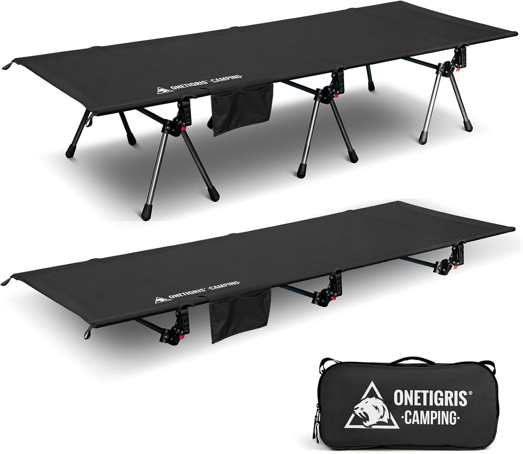 ONETIGRIS SUPRANUBIS Camping Cot, High/Low Options, Sturdy Support 330lbs