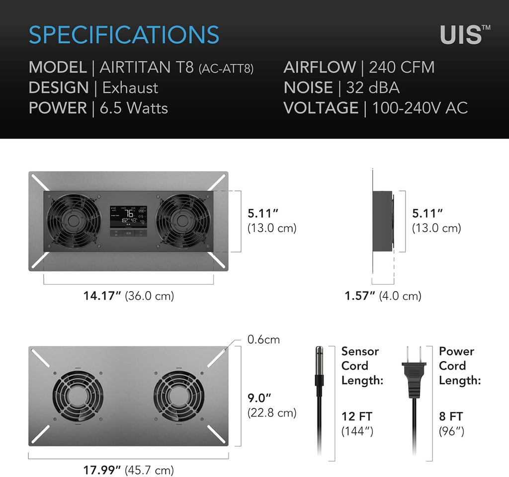 AC Infinity AIRTITAN T8, Crawlspace Basement Ventilator Exhaust Fan