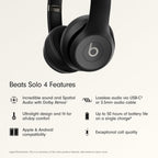 Beats Solo 4 - Wireless On-Ear Bluetooth Headphones, Up to 50-Hour Battery Life, Ultra-Lightweight Comfort, Powerful and Balanced Sound, Apple &