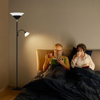 2-in-1 Torchiere Floor Lamp, 34W Super Bright LED Standing Lamp with Remote & Touch Control, 72" Dimmable Adjustable Corner Reading Lamp for Living