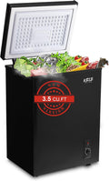 Chest Freezer 3.5 Cu.Ft Mini Compact Deep Freezer with Top Open Door Black
