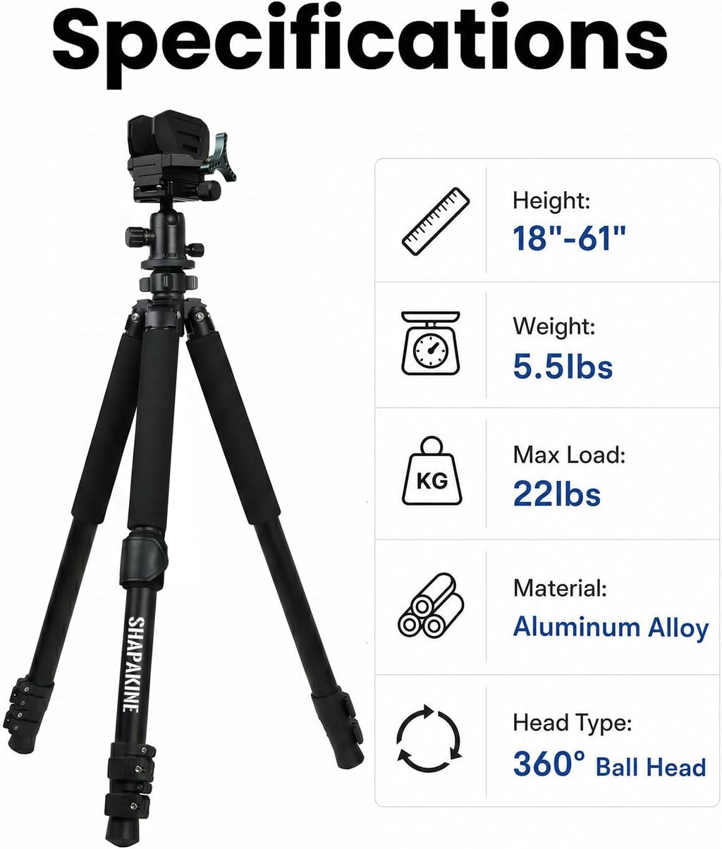 Aluminum Tripod with 360° Ball Head, Arca-Swiss Compatible