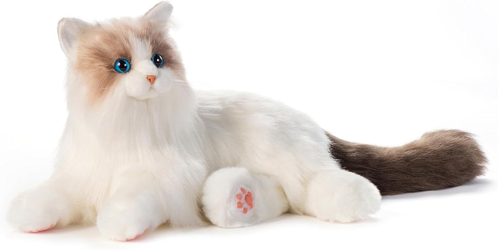 Chongker Interactive Companion Robot Cat Pets, Handmade Weighted Stuffed Animals, Cat Plush Toy with Voice Response, Realistic Heartbeat and Purring