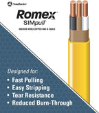 Southwire Romex Brand Simpull Solid Indoor 12/2 W/G NMB Cable 100ft Coil - SW# 28828228