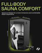 SAUNABOX® SmartSteam Kit Pro Portable Home Steam Sauna | 1 Person Sauna Tent